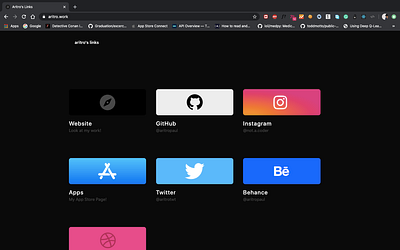 Linques : A custom link tree appstore behance design dribbble github instagram links linktree react twitter ui web webdesign website