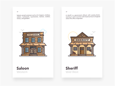 Saloon & Sheriff branding city cowboys design drink house icon icon set iconography illustration landscape location outlaws place police saloon sheriff vector western wood