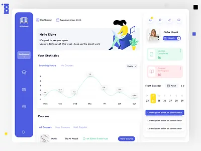 HiSchool Dashboard dashboard ui design educational ui web