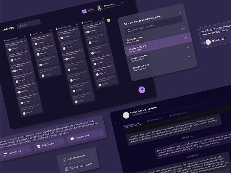 Donezo - Email reimagined for busy professionals design email project management ui ux web