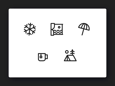 Airbnb Icon Animation - Pt. 1 airbnb animation beach camping coffee glyphs icon icon animation icon motion icons illustration micro interaction micro-interaction motion motion graphics movement tent ui animation vacation winter