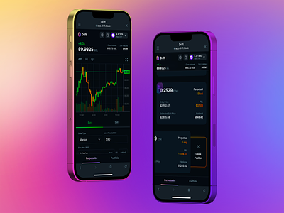 Drift Protocol Mobile android buy candlestick chart crypto currency dex eth ethereum exchange ios mobile phantom portfolio price sell solana trade wallet web3