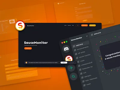 Sauce - Landing Page dark theme dark ui design orange ui ui ux uidesign uiux ux web webdesign website website design