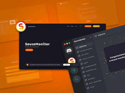 Sauce - Landing Page dark theme dark ui design orange ui ui ux uidesign uiux ux web webdesign website website design