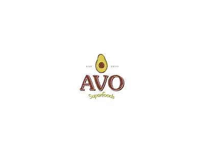Avo Superfoods avo avocados company creative font food fruit healthy icon illustration logo super superfood vector