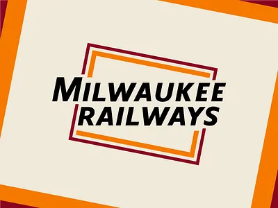 Milwaukee Railways burgundy iconic logo milwaukee orange railroad railway rebrand train transit travel