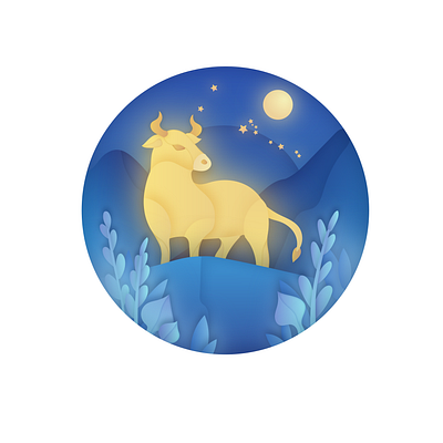 Taurus animal design digital art education fantasy horoscope illustration mythology night science science illustration space universe