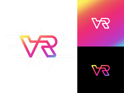 VR Logo ar branding creative illustration logo design minimal negative space reality typography virtual virtual assistant virtual reality virtualreality vr