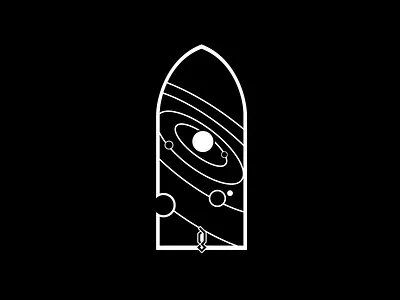 Heliocentric enamelpin graphicblack graphicdesign logo scifi solar system space spaceman stars sun tshirt vector