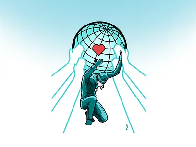 Unite for Our Heroes atlas awareness clean coronavirus covid covid 19 doctors globe graphicblack hands illustration love medical medical care nurse nurseweek propaganda social distance support vectors