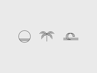 Florida State Icons florida florida state icon icon set iconography icons line art nebraskadesigner ocean palm tree simple simple icon sun sunrise sunset tree water waves