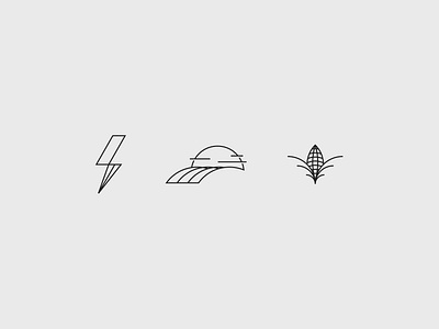 Nebraska State Icons corn cornhusker cornhuskers icon icon set iconography icons lightning line art midwest nebraska nebraska state nebraskadesigner plains rolling hills simple storm sunrise sunset thunderstorm