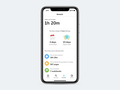 Beek: Streak, Stats and Progress audio audiobooks books illustration progress reading rewards stats streak track tracking tracking app ui