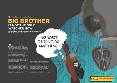 Big Brother design flat illustration typography vector