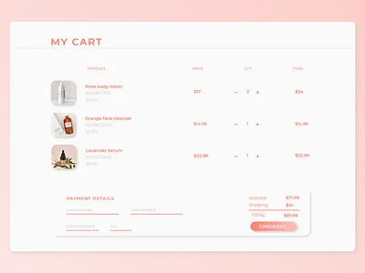 Shopping cart UI landingpage neumorphic neumorphism shopping bag shopping cart ui ui design uibeginner uidesign uiux