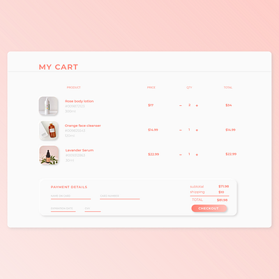 Shopping cart UI landingpage neumorphic neumorphism shopping bag shopping cart ui ui design uibeginner uidesign uiux