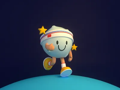 Night Runner 3d character design happy illustration moon night runner