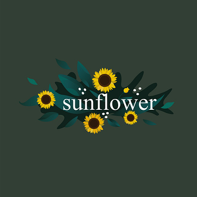 SUNFLOWER ILLUSTRATION design icon illustration logo typography