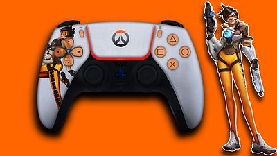 Overwatch Themed PS5 Controller adobe photoshop advertising branding controller design games logo overwatch playstation ps5 videogames