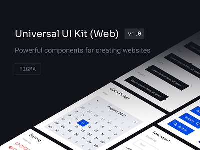 Universal UI Kit (Web) 123done components design kit design system designsystem desktope figma mobile prototyping templates ui ui kit uikit universal ui kit web website wireframe