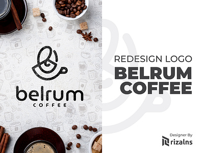 Belrum Coffe Shop Logo Redesign abstract ambigram logo belrum belrum coffee branding business cafe coffee coffee bean coffee shop design icon illustration logo logotype minimalist logo monogram restaurant symbol vector