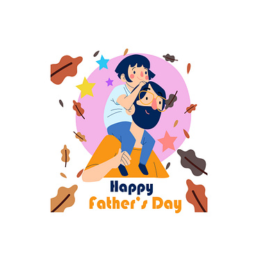 father's day design father and daughter fathersday illustration illustrator