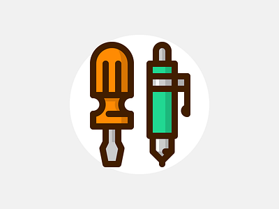 Screwdriver and pen filled outline icon icon set iconography icons icons set iconset pen screwdriver ui ux vector web