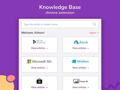 Chrome extension for Knowledge Base 2d adobe app chrome extension clean design document figmadesign flat illustration knowledge base minimal mobile app design mobile ui product design sketchapp ui ux vector web design