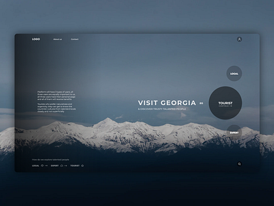 Tour platform for Georgia design minimal typography ui ux web website