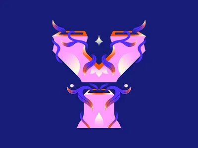 36 days - Y 2d 36 days of type character design floral illustration letter ornament plant procreate typo typography