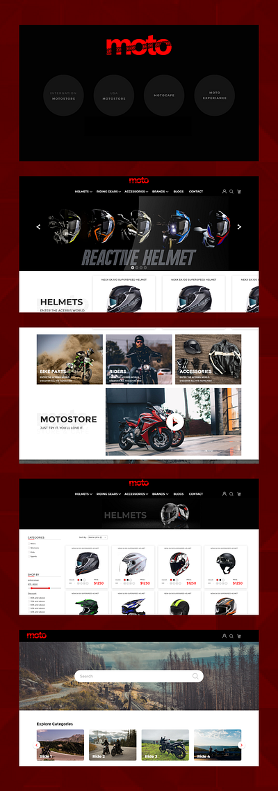 Motostore branding design ui ux web