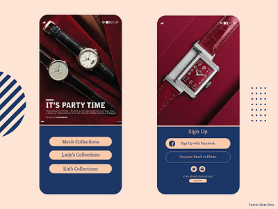 LUXURY WATCH SHOP MOBILE UI BLUE 2020 clean clean design design icon interaction design mobile app ui design ux watch shop ui watch shop ui