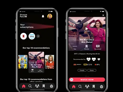 Streaming services recommendations app design netflix recommedations streaming streaming service ui ux design ux designer ux ui