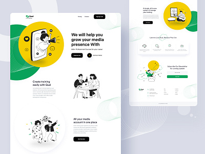 Online Training Course V-02 agency design e commerce illustration landing page minimal onboarding online online class online course online marketing online training product template training typography website