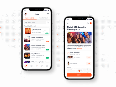 Festa event app design (update) app apps branding event interface ios iphone minimal mobile student ui