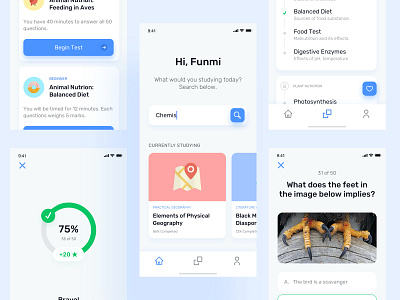 Online Learning App free UI Kit design free download free ui kit freebie iphone 11 logo mobile app mobile app design online learning ui uidaily uidailychallenge uikit