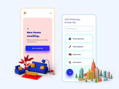 Moving App Design 3d art 3d design agency agency website app app design colorful design gradient gradient design illustration landing latest design minimal modern modern design trend ui ui design ux design