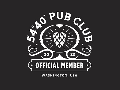 Pub Club Official badge beer brand brewery brewing hop lockup logo pub club retro typography vector vintage wordmark