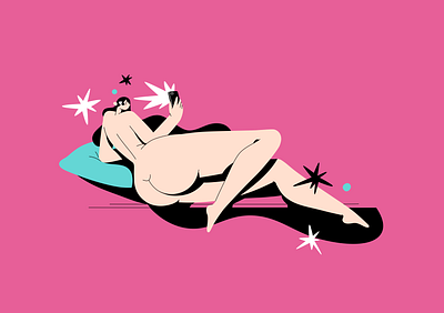 naked lady 03 character design girl illustration lady naked phone photo pink selfie star woman