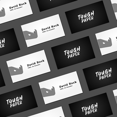 tough paper branding bussines card bussiness design flat logo minimal art rhino vector whitespace wordplay