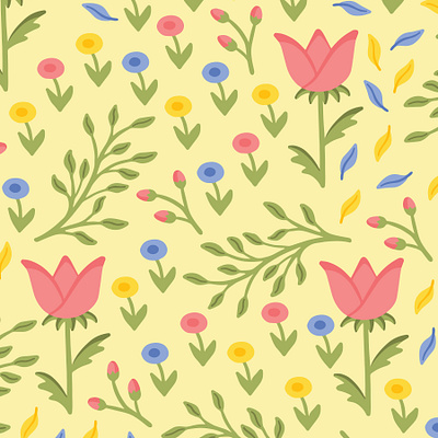 OR Spring flowers floral pattern flowers print design repeating pattern seamless pattern surfacedesign surfacepatterndesign