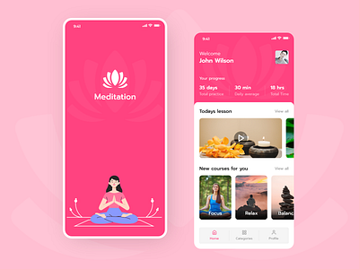 Meditation App adobe adobe illustrator adobe xd app creative design ios ios app ios app design meditation meditation app mobile app mobile app design mobile design mobile ui splash typography ui ui ux yoga app