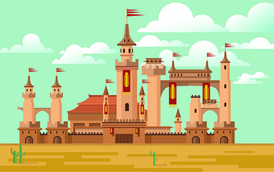 The Kingdom adobeillustrator art castle castle logo castles design flat icon illustration illustrator king vector