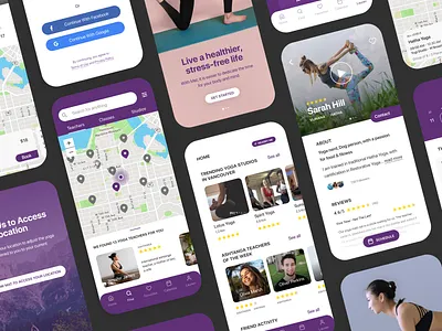 Mat yoga app app app design design figma ios ios app design map mobile mobile app design product profile ui uidesign user experience user interface ux ux ui ux design yoga yoga app