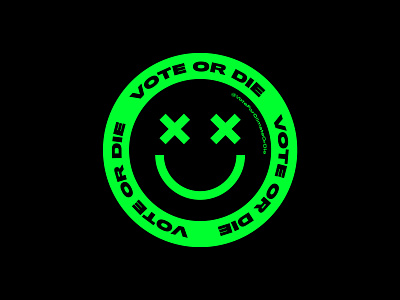 Vote for Climate or Die brutal brutalism design fluo fluorescent geometric illustration minimal round sticker shapes smile sticker sticker design vote