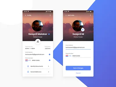DailyUi #006 User Profile adobe xd adobexd android cover daily ui dailyui dailyui 006 dailyuichallenge details edit edit profile email material photo profile ui user user profile userprofile ux