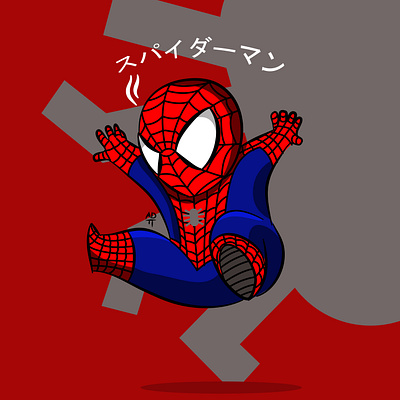 chibi spiderman affinitydesigner cartoon cartoon illustration design illustration sketching vector vectorart