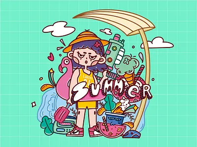 summer illustrantion design summer illustrantion