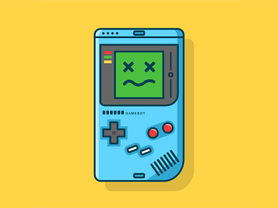 nostalgic gameboy design flat illustration logo vector