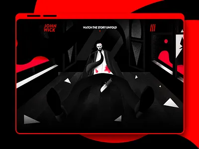 John Wick 3 Movie Interactive UI Website Experience experience experience design flat flat design flat illustration grain grain texture illustration movie movie art ui webdesign website website concept website design